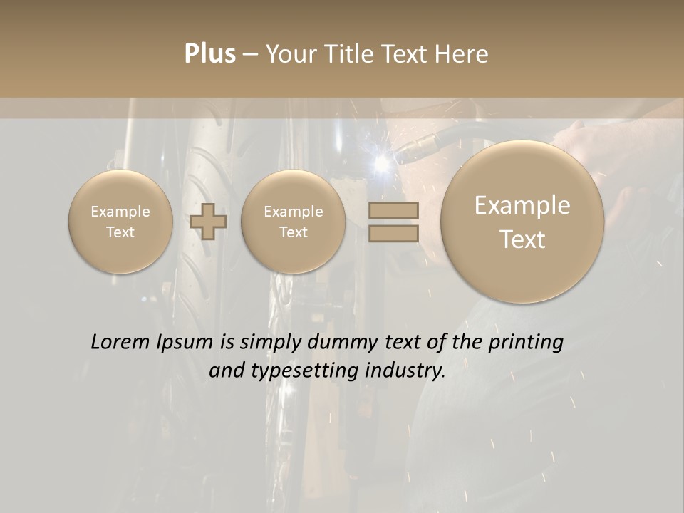 Welder Working On The Metal Fork Of A Motorcycle PowerPoint Template