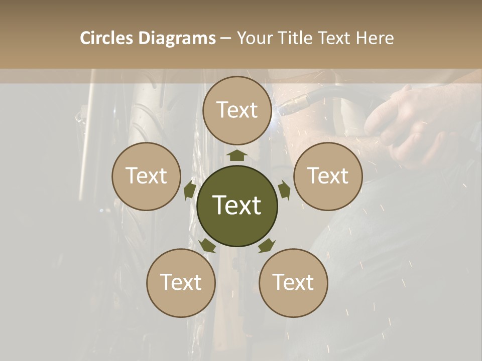 Welder Working On The Metal Fork Of A Motorcycle PowerPoint Template