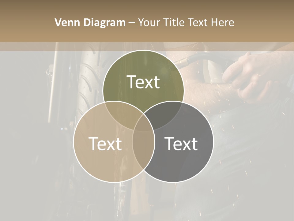 Welder Working On The Metal Fork Of A Motorcycle PowerPoint Template