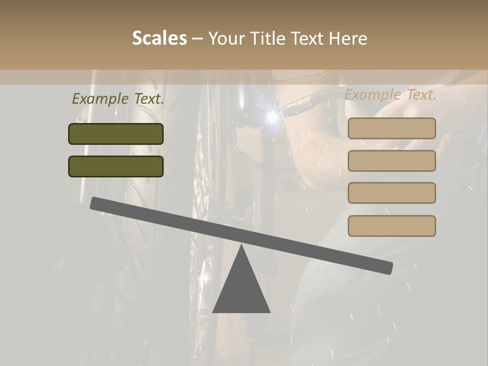 Welder Working On The Metal Fork Of A Motorcycle PowerPoint Template