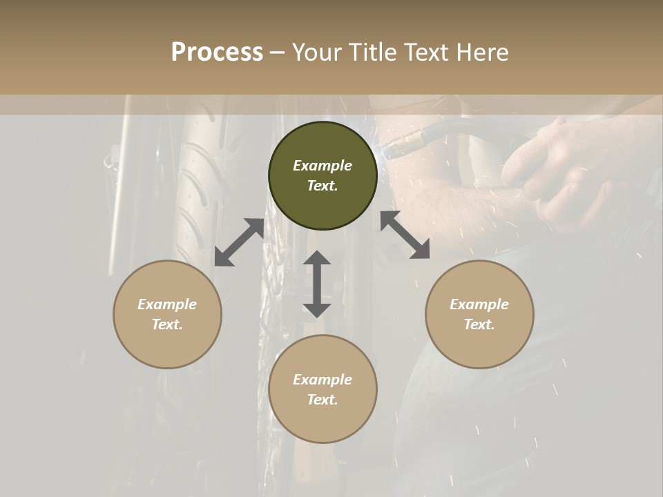 Welder Working On The Metal Fork Of A Motorcycle PowerPoint Template