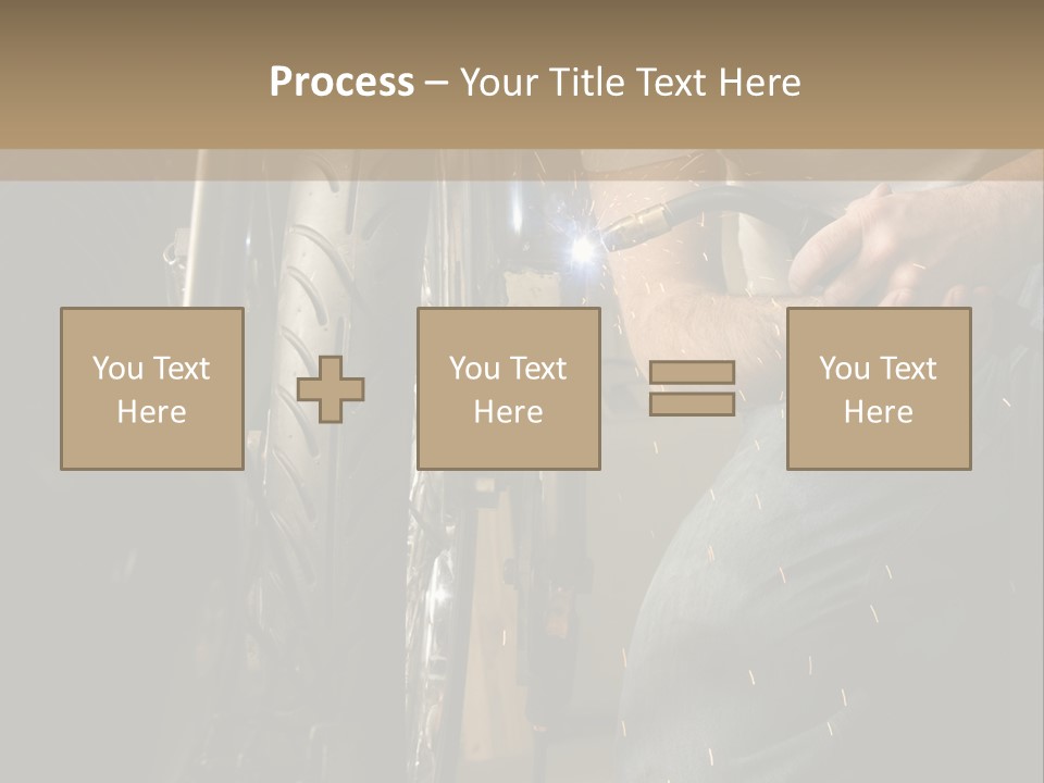 Welder Working On The Metal Fork Of A Motorcycle PowerPoint Template