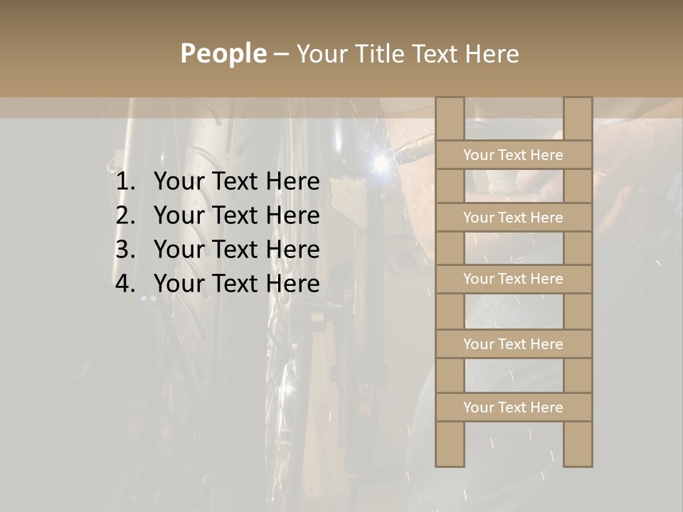 Welder Working On The Metal Fork Of A Motorcycle PowerPoint Template