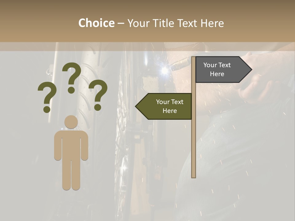 Welder Working On The Metal Fork Of A Motorcycle PowerPoint Template