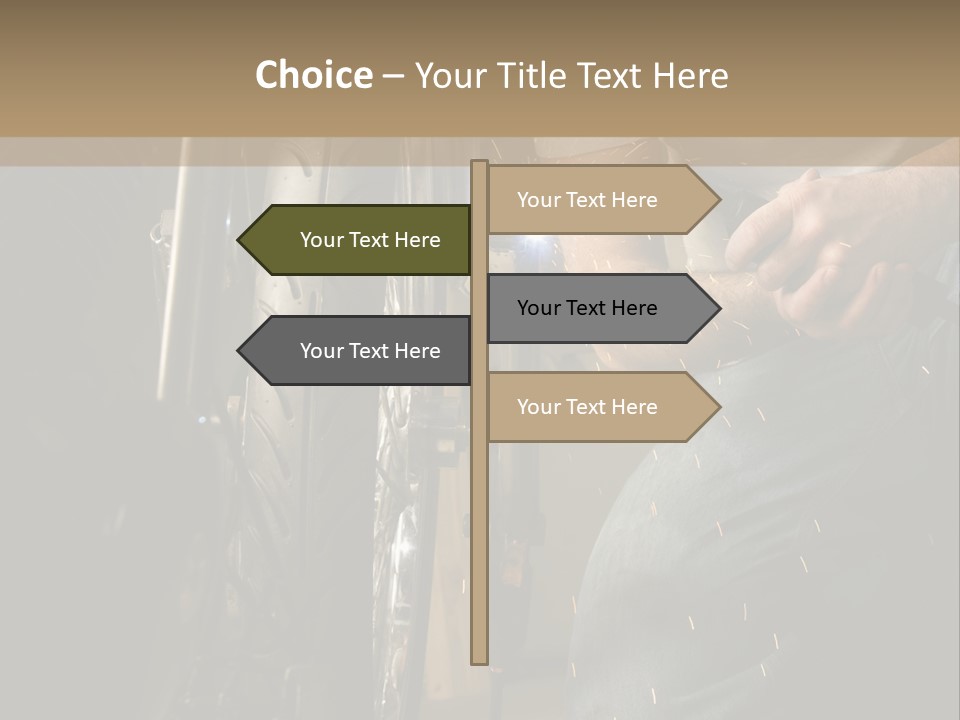 Welder Working On The Metal Fork Of A Motorcycle PowerPoint Template
