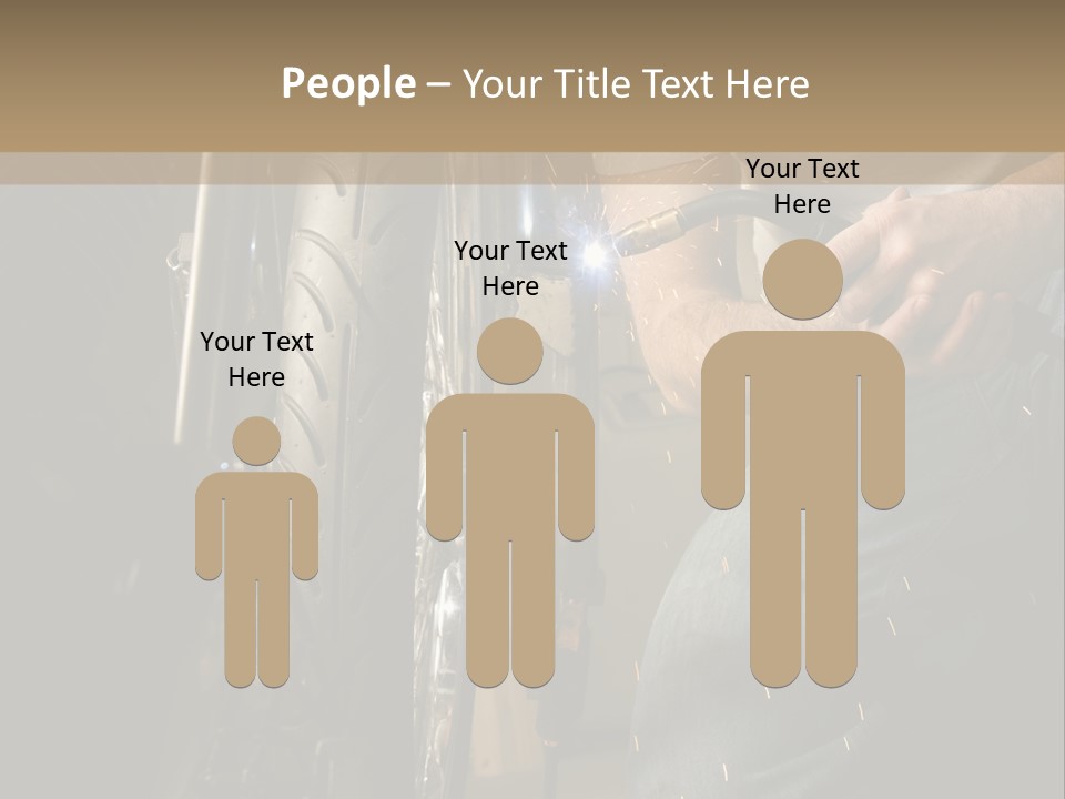 Welder Working On The Metal Fork Of A Motorcycle PowerPoint Template