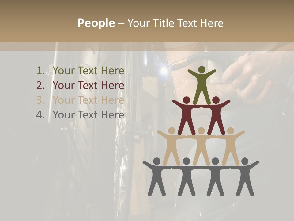 Welder Working On The Metal Fork Of A Motorcycle PowerPoint Template