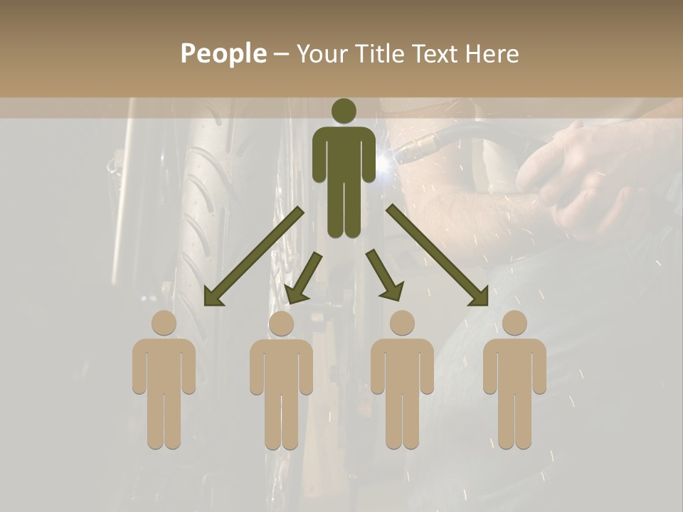 Welder Working On The Metal Fork Of A Motorcycle PowerPoint Template