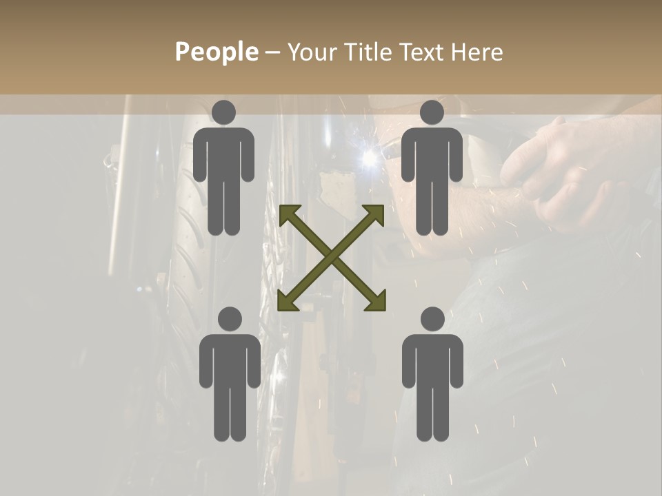 Welder Working On The Metal Fork Of A Motorcycle PowerPoint Template