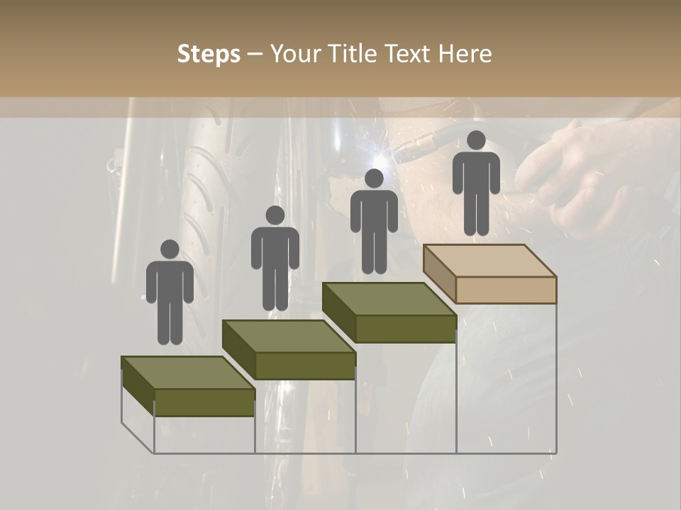 Welder Working On The Metal Fork Of A Motorcycle PowerPoint Template