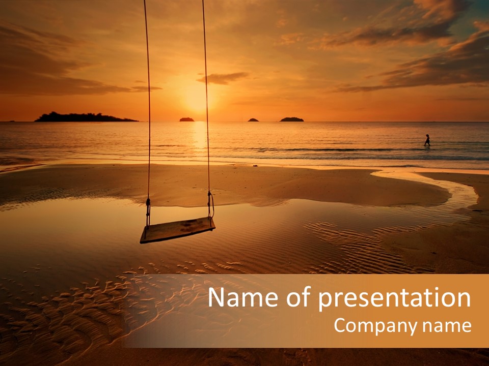 Dreamy Sunset On Tropical Beach. Siam Bay. Province Trat. Koh Chang Island. Kingdom Thailand PowerPoint Template