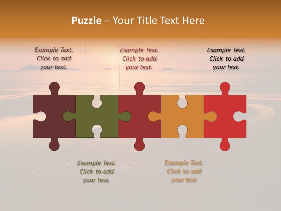 Dreamy Sunset On Tropical Beach. Siam Bay. Province Trat. Koh Chang Island. Kingdom Thailand PowerPoint Template