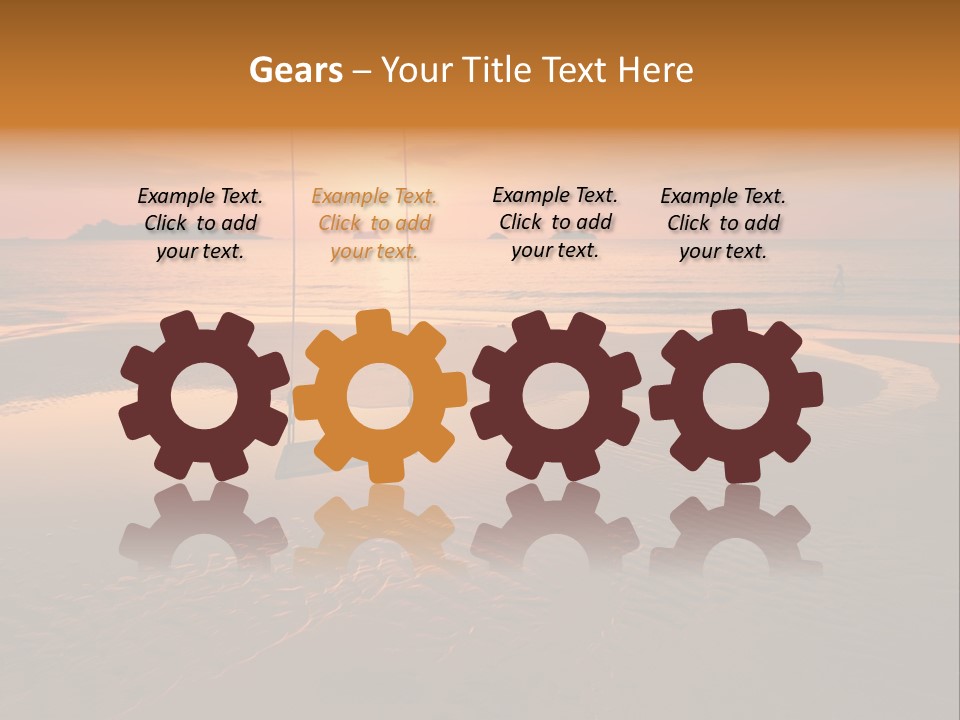 Dreamy Sunset On Tropical Beach. Siam Bay. Province Trat. Koh Chang Island. Kingdom Thailand PowerPoint Template