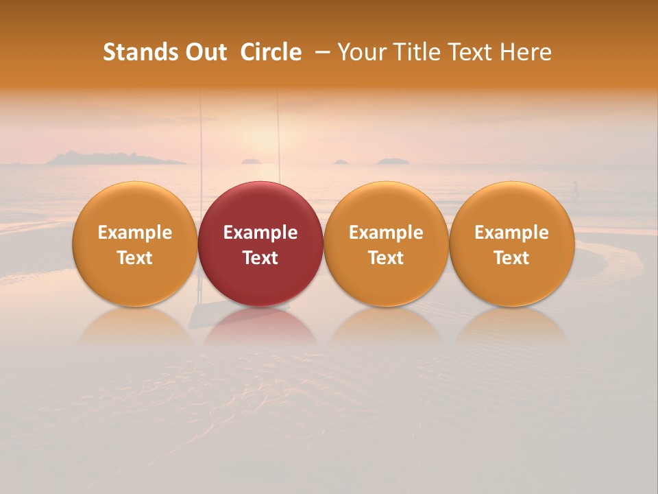 Dreamy Sunset On Tropical Beach. Siam Bay. Province Trat. Koh Chang Island. Kingdom Thailand PowerPoint Template