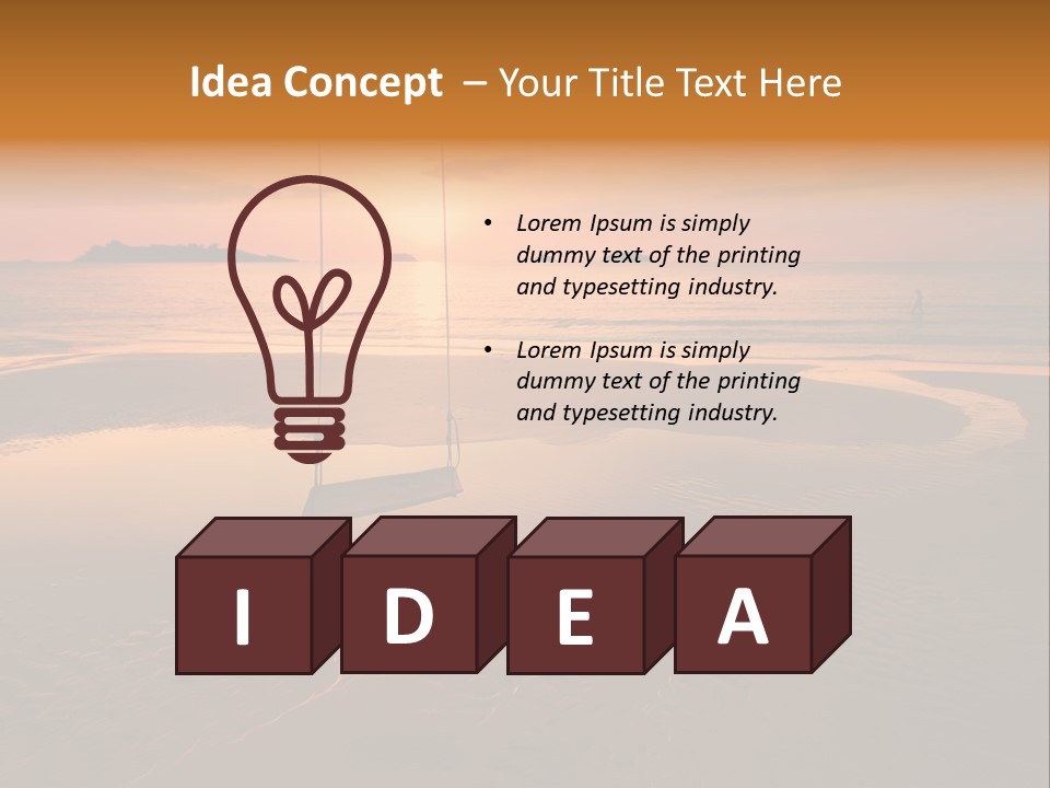 Dreamy Sunset On Tropical Beach. Siam Bay. Province Trat. Koh Chang Island. Kingdom Thailand PowerPoint Template