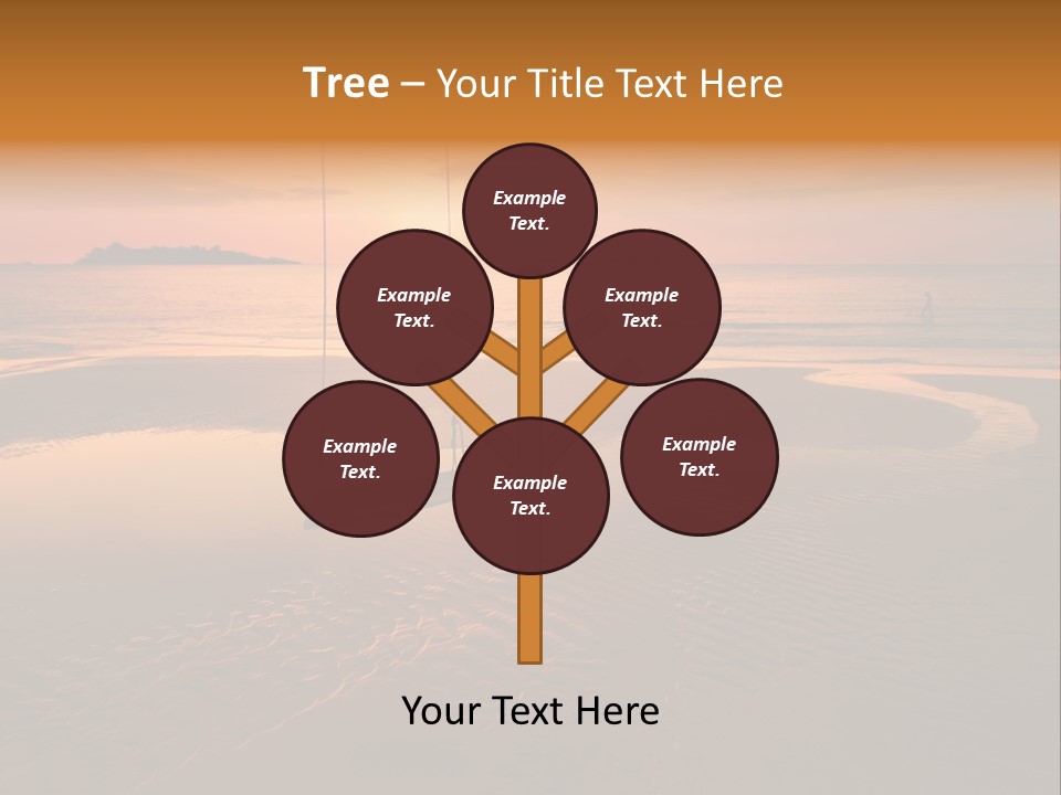 Dreamy Sunset On Tropical Beach. Siam Bay. Province Trat. Koh Chang Island. Kingdom Thailand PowerPoint Template