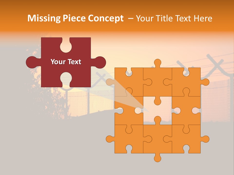 Barbed Wire Perimeter Fence At Sunrise. PowerPoint Template