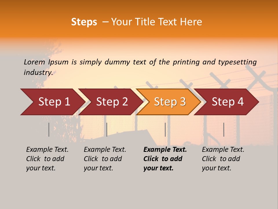 Barbed Wire Perimeter Fence At Sunrise. PowerPoint Template