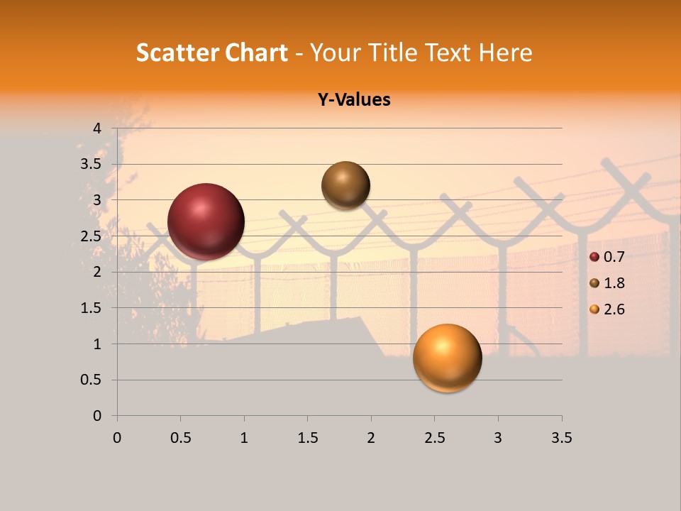 Barbed Wire Perimeter Fence At Sunrise. PowerPoint Template