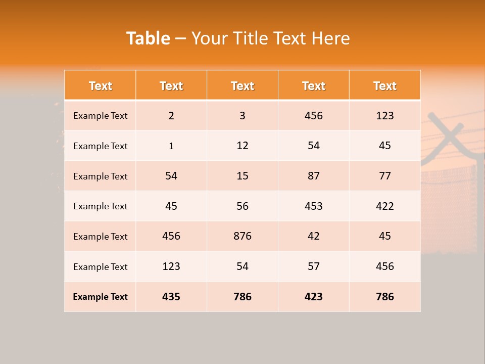 Barbed Wire Perimeter Fence At Sunrise. PowerPoint Template