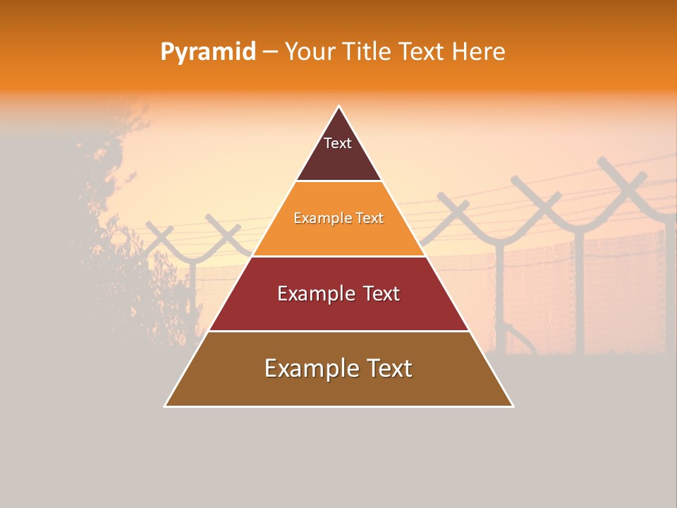 Barbed Wire Perimeter Fence At Sunrise. PowerPoint Template