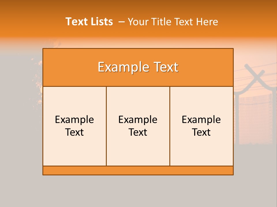 Barbed Wire Perimeter Fence At Sunrise. PowerPoint Template