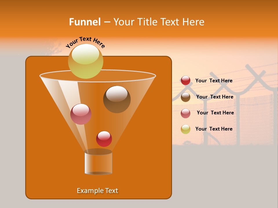 Barbed Wire Perimeter Fence At Sunrise. PowerPoint Template