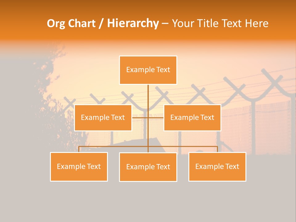 Barbed Wire Perimeter Fence At Sunrise. PowerPoint Template