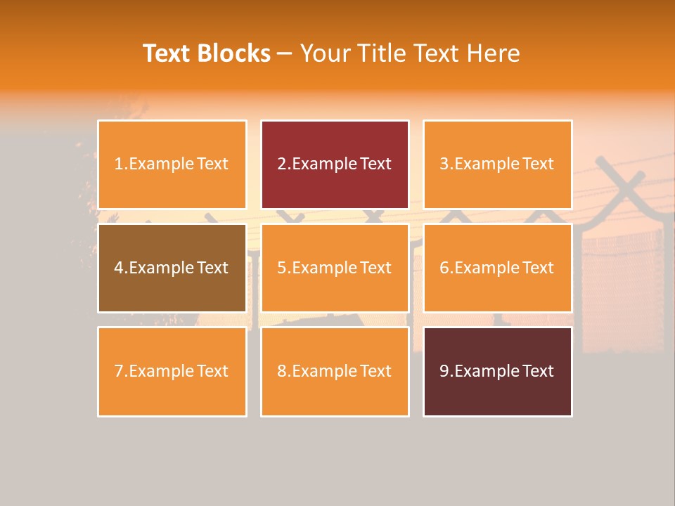 Barbed Wire Perimeter Fence At Sunrise. PowerPoint Template