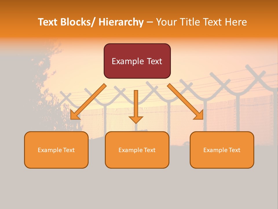 Barbed Wire Perimeter Fence At Sunrise. PowerPoint Template