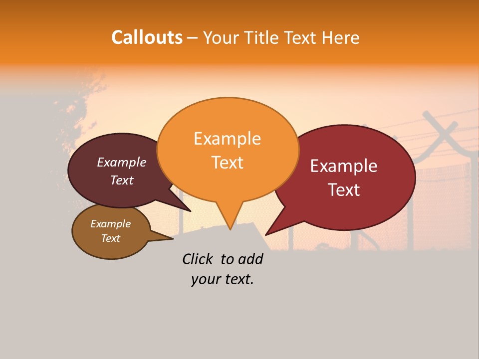 Barbed Wire Perimeter Fence At Sunrise. PowerPoint Template