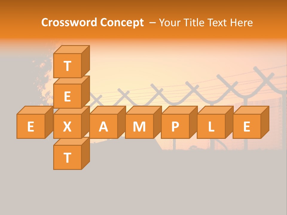 Barbed Wire Perimeter Fence At Sunrise. PowerPoint Template