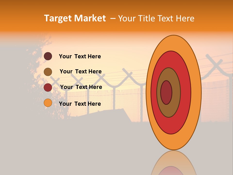 Barbed Wire Perimeter Fence At Sunrise. PowerPoint Template