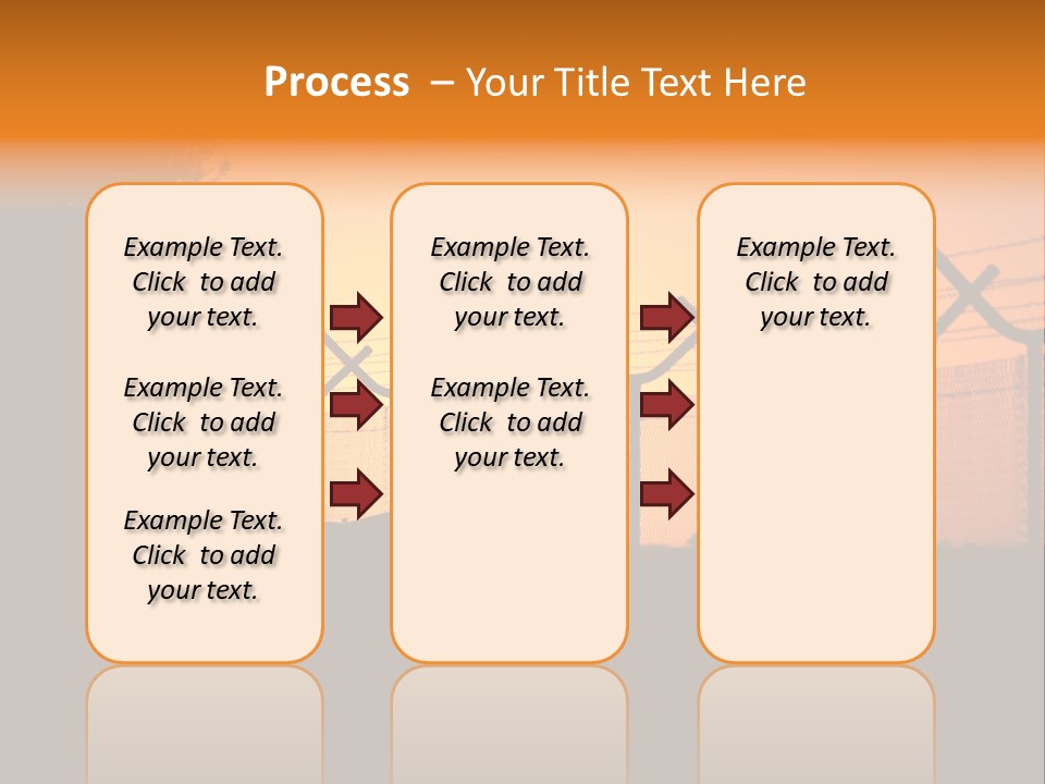 Barbed Wire Perimeter Fence At Sunrise. PowerPoint Template