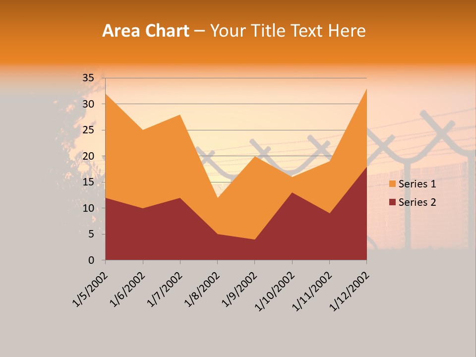 Barbed Wire Perimeter Fence At Sunrise. PowerPoint Template