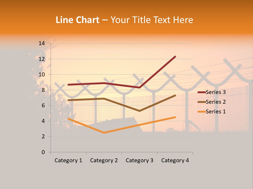 Barbed Wire Perimeter Fence At Sunrise. PowerPoint Template