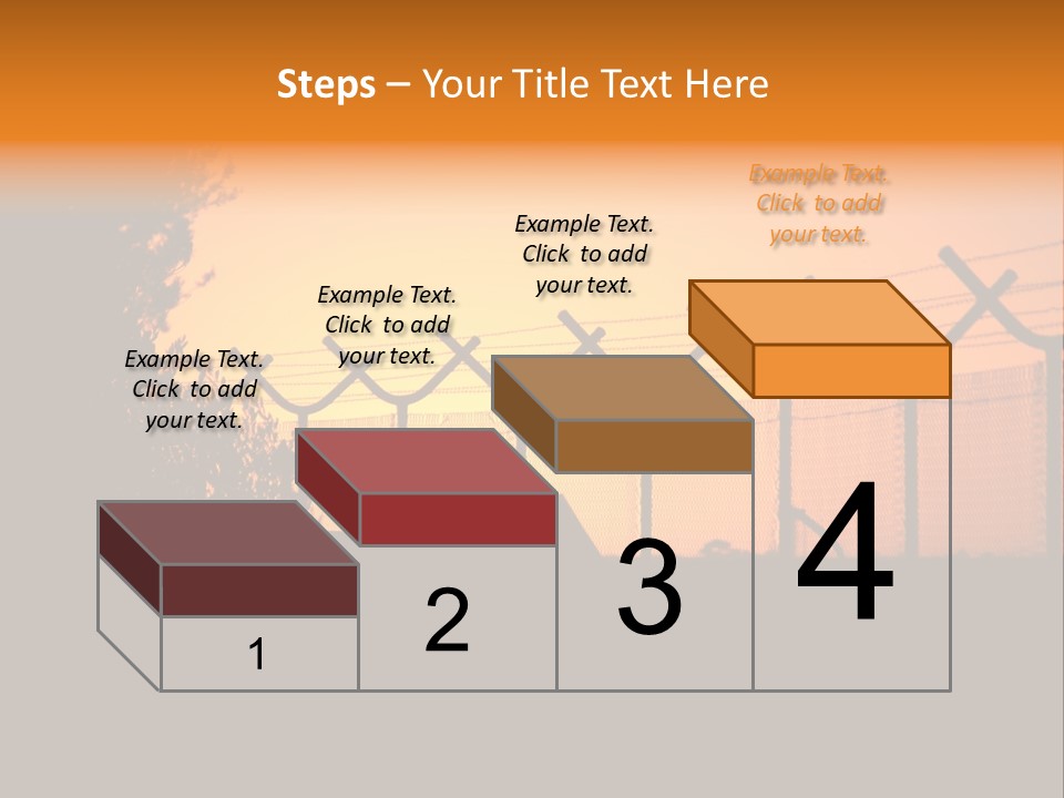 Barbed Wire Perimeter Fence At Sunrise. PowerPoint Template