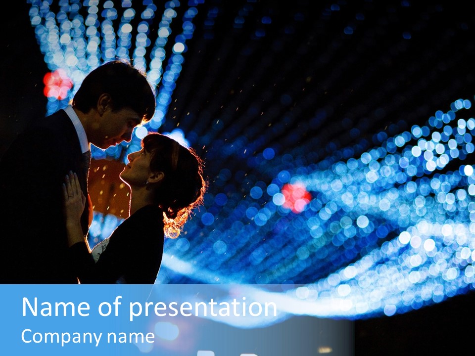 Groom And Bride At Night PowerPoint Template