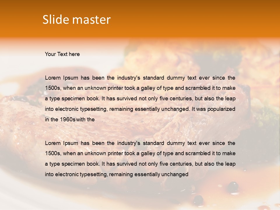 Pork Brisket With Potato And Broccoli PowerPoint Template