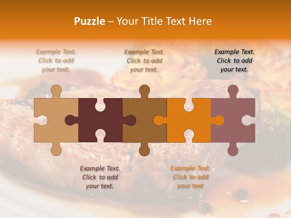 Pork Brisket With Potato And Broccoli PowerPoint Template
