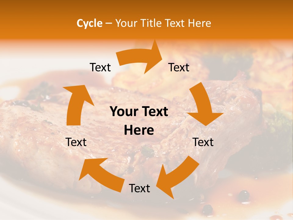 Pork Brisket With Potato And Broccoli PowerPoint Template