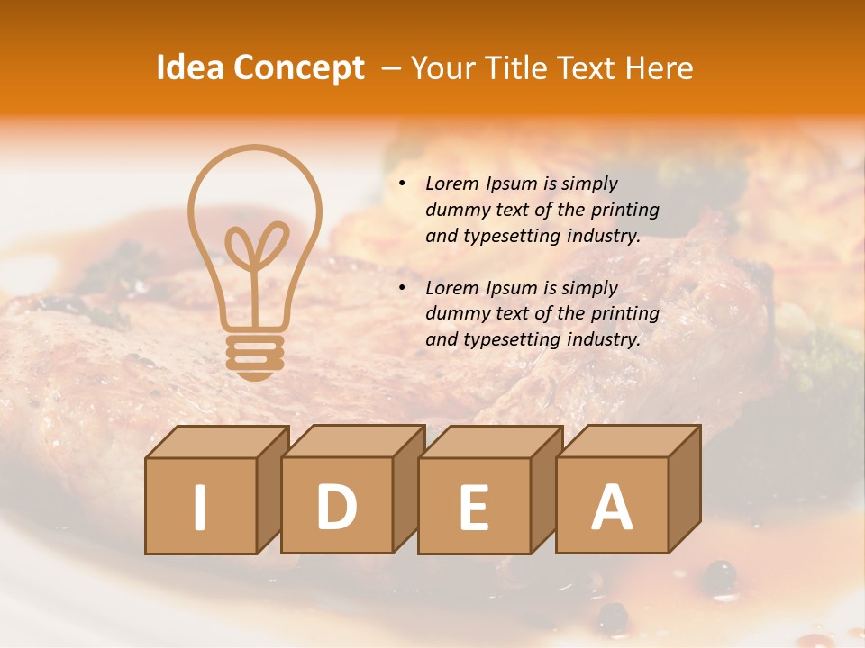 Pork Brisket With Potato And Broccoli PowerPoint Template