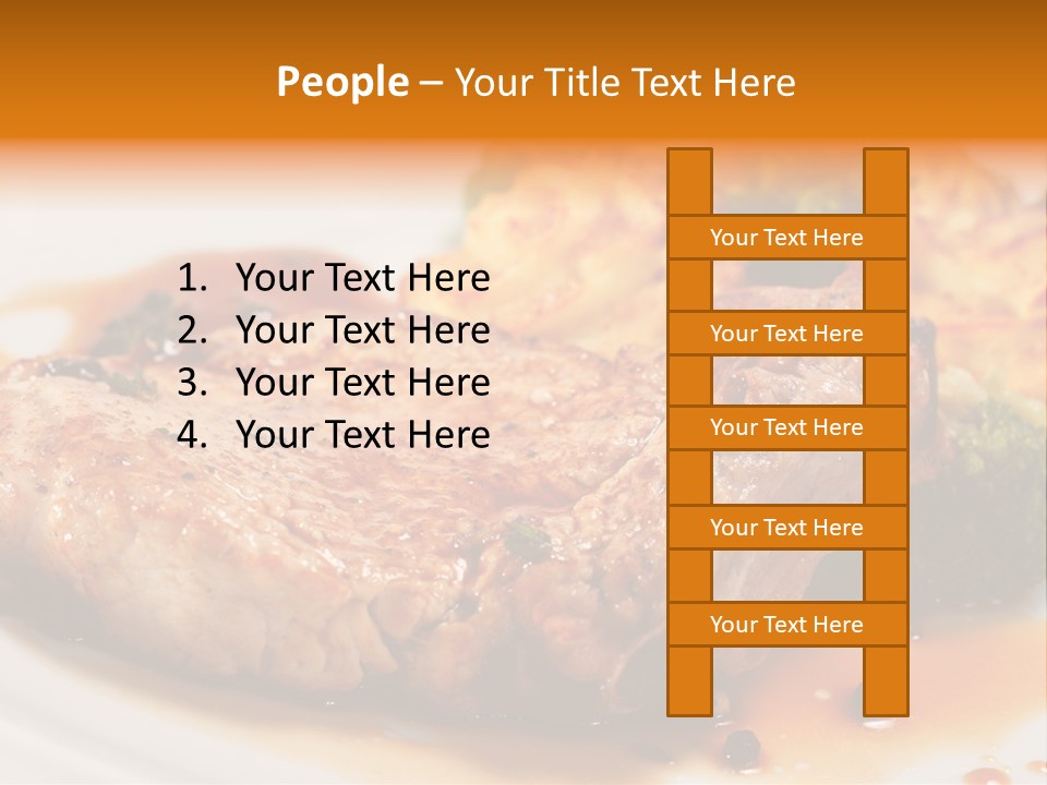 Pork Brisket With Potato And Broccoli PowerPoint Template