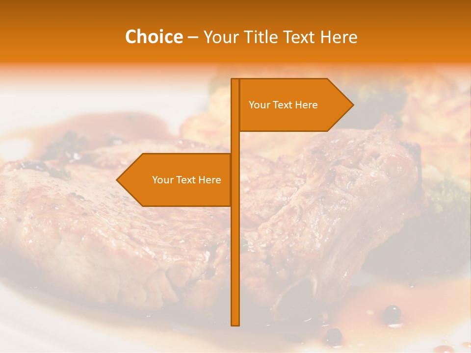 Pork Brisket With Potato And Broccoli PowerPoint Template