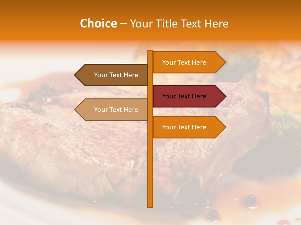 Pork Brisket With Potato And Broccoli PowerPoint Template