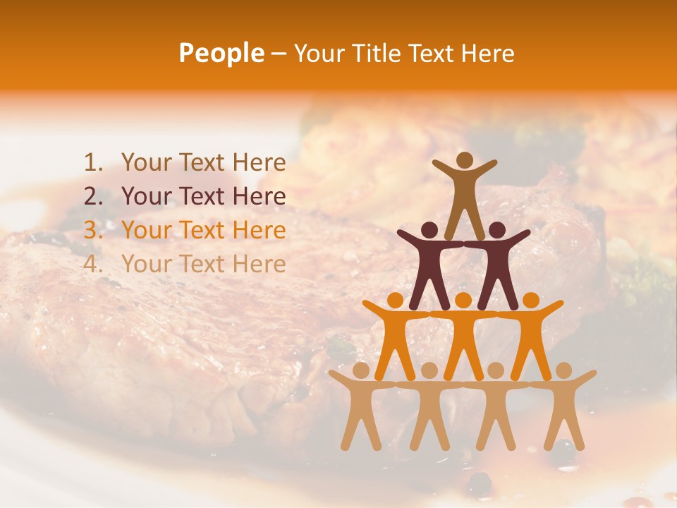 Pork Brisket With Potato And Broccoli PowerPoint Template