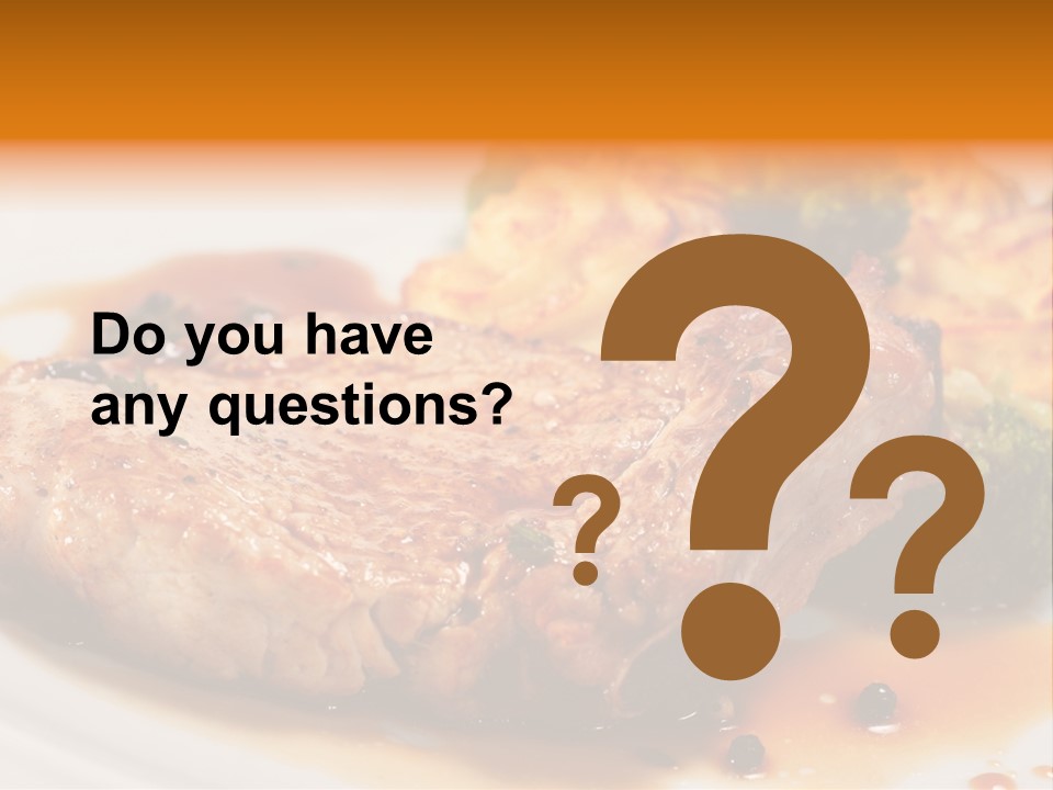 Pork Brisket With Potato And Broccoli PowerPoint Template