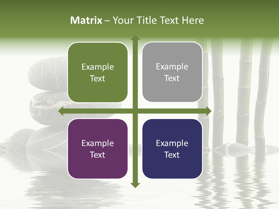 Reflection For Tranquil View Of Bamboo With A Stack Of Stones PowerPoint Template