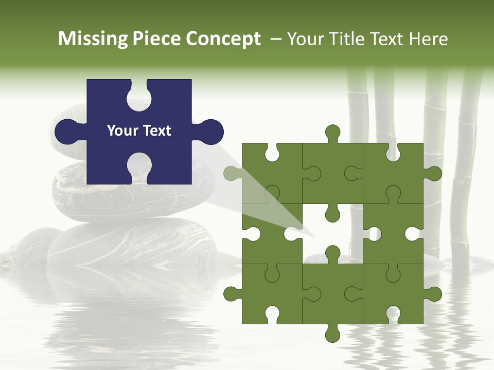 Reflection For Tranquil View Of Bamboo With A Stack Of Stones PowerPoint Template