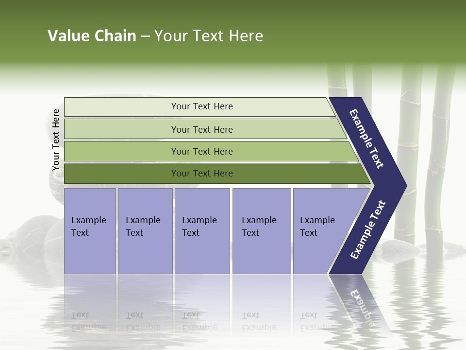 Reflection For Tranquil View Of Bamboo With A Stack Of Stones PowerPoint Template